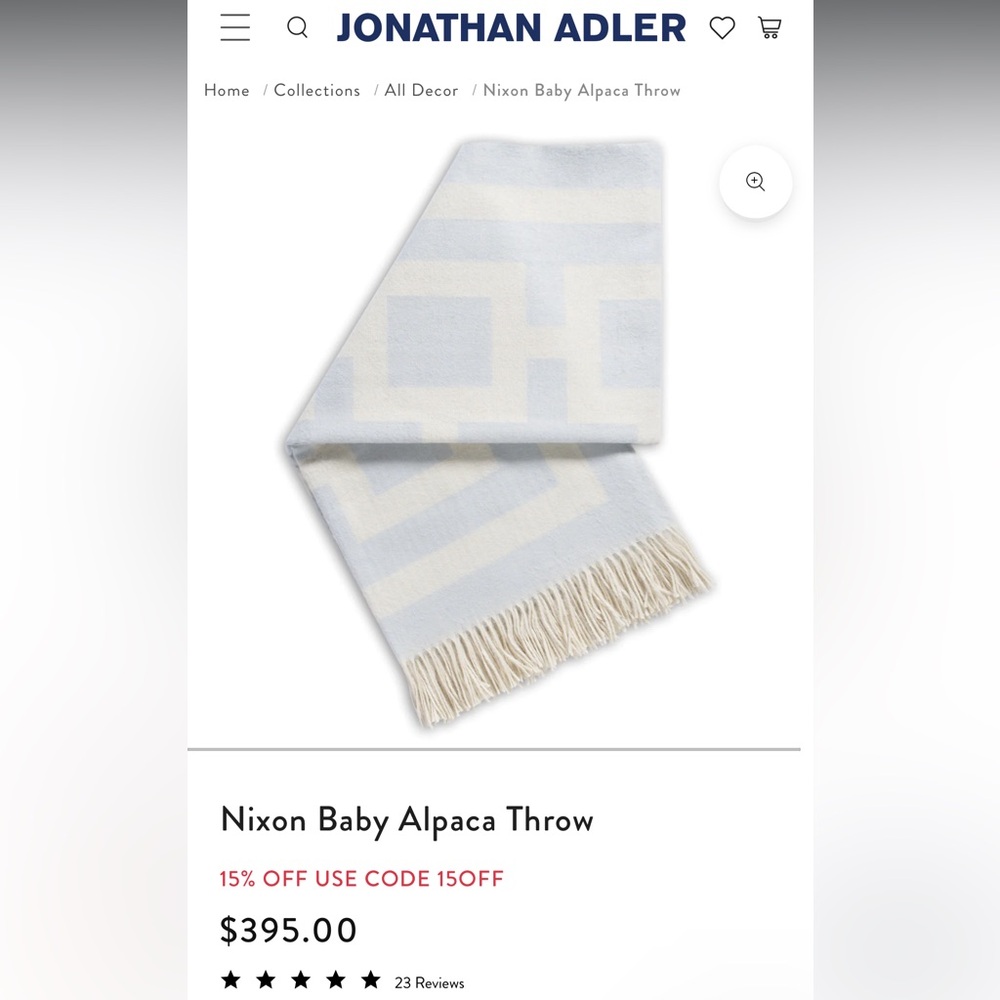 Nixon Baby Alpaca Throw